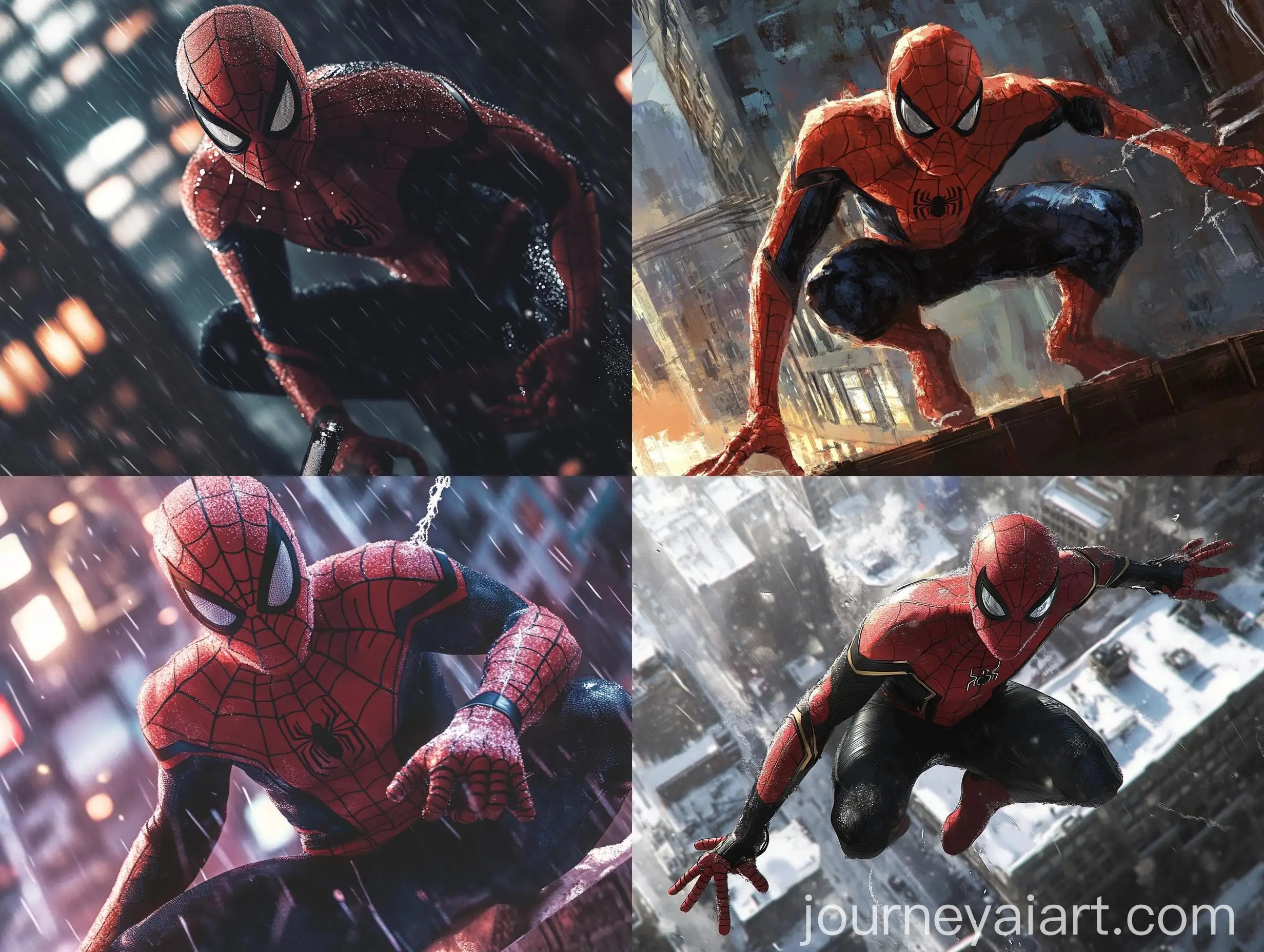 Superhero-Swinging-in-Urban-Cityscape-at-Sunset