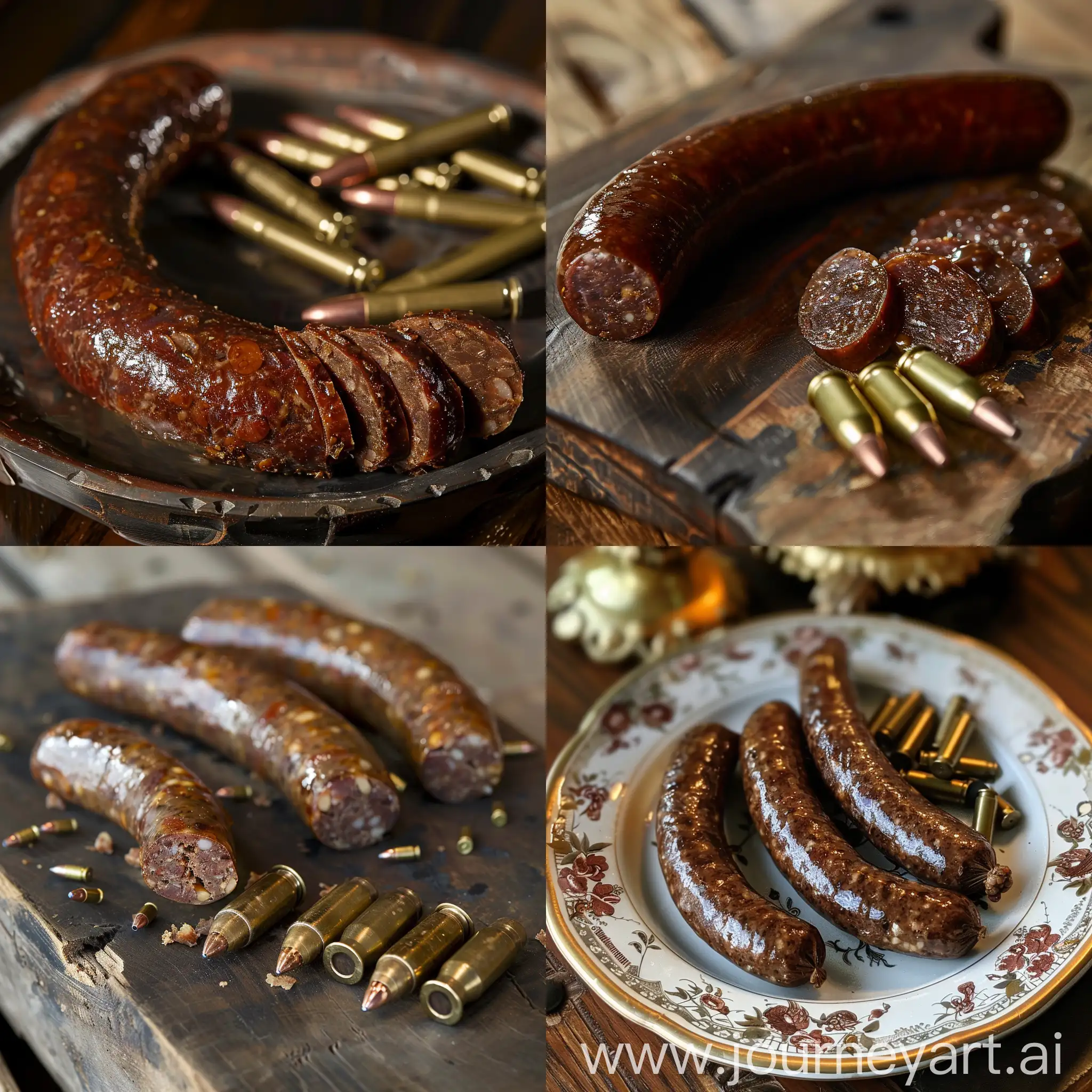 Liver-Sausage-with-Bullets-A-Vivid-Still-Life-Composition