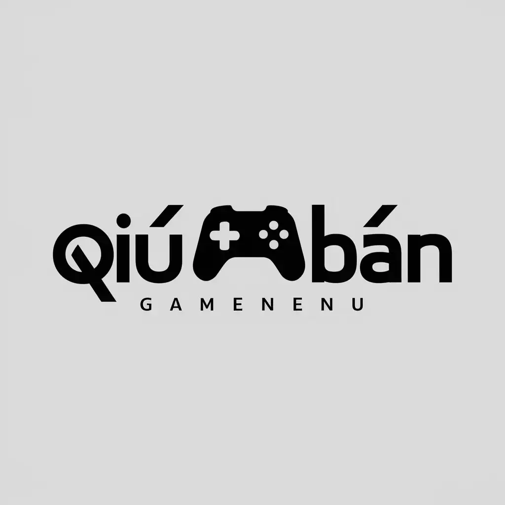 a logo design,with the text "Qù bàn", main symbol:game,Moderate,be used in Entertainment industry,clear background