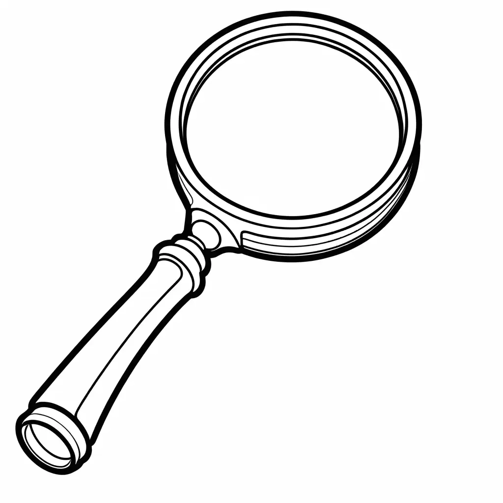 Simple-and-Fun-Coloring-Page-Cute-Magnifying-Glass-in-Black-and-White