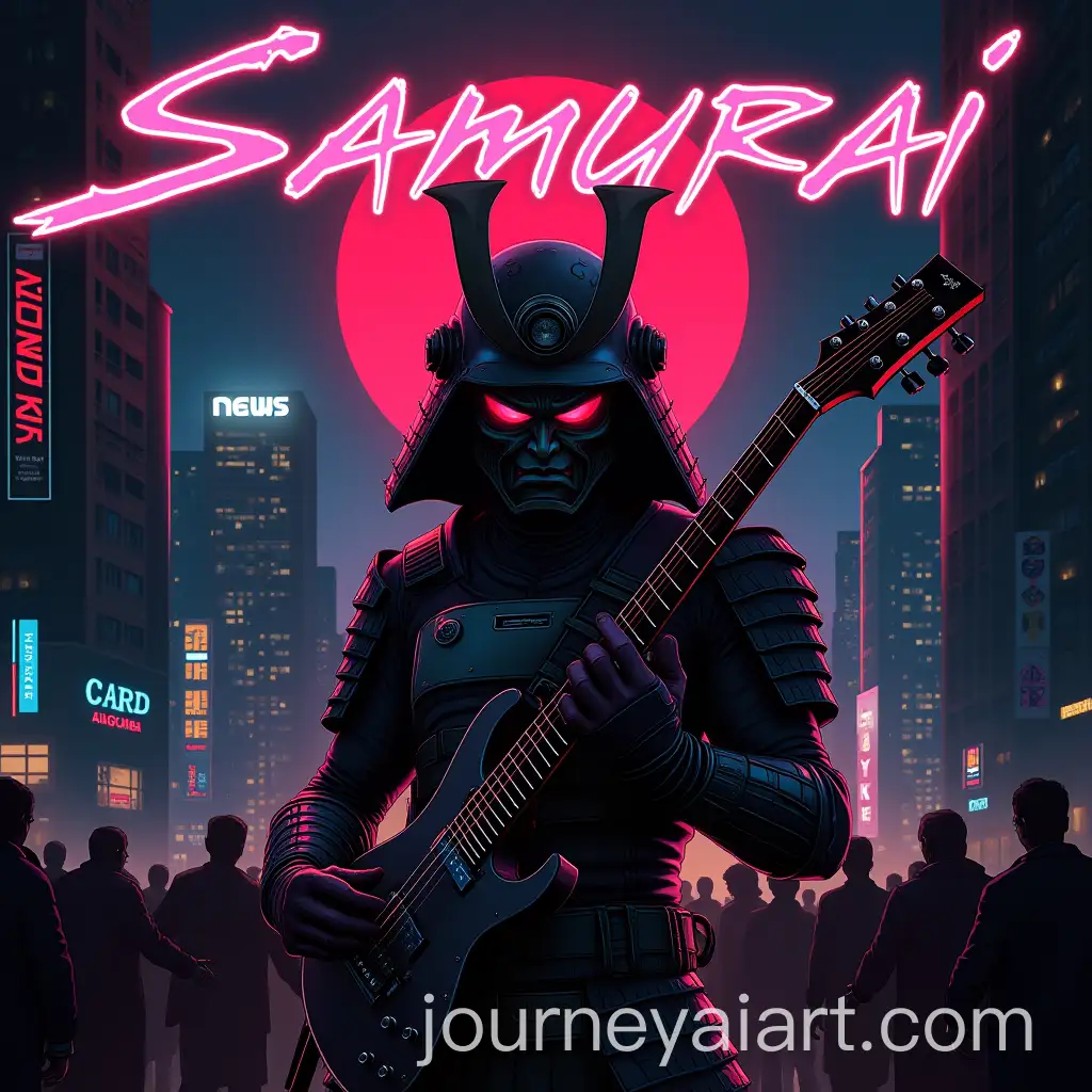 Cyberpunk-2077-Concert-Poster-for-Samurai-Band-with-Night-City-Background