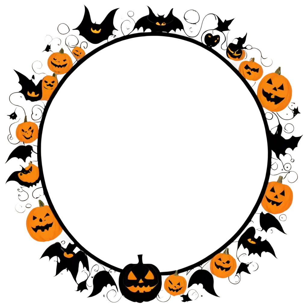 Halloween-Themed-Circular-Frame-PNG-Create-Spooky-Visuals-with-Versatility