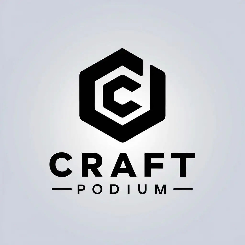 a vector logo design,with the text "Craft Podium", main symbol:C P,complex,be used in IT industry,clear background