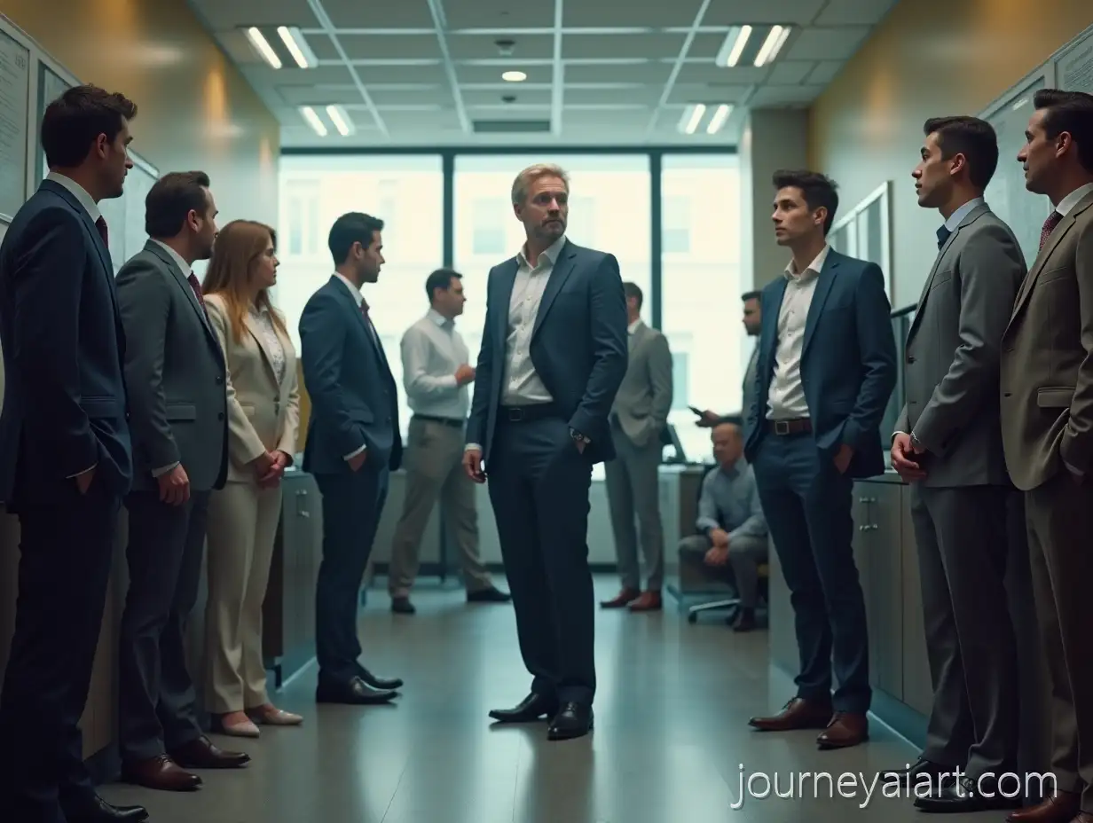 Isolated-Employee-Facing-Disapproval-in-Modern-Office-Environment