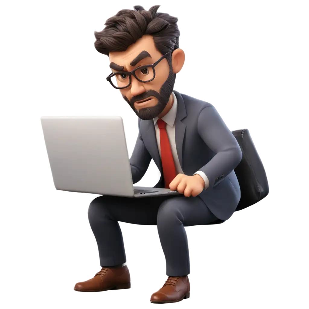 Angry-Boss-Man-Working-on-Laptop-Animated-PNG-Image-for-Professional-Use