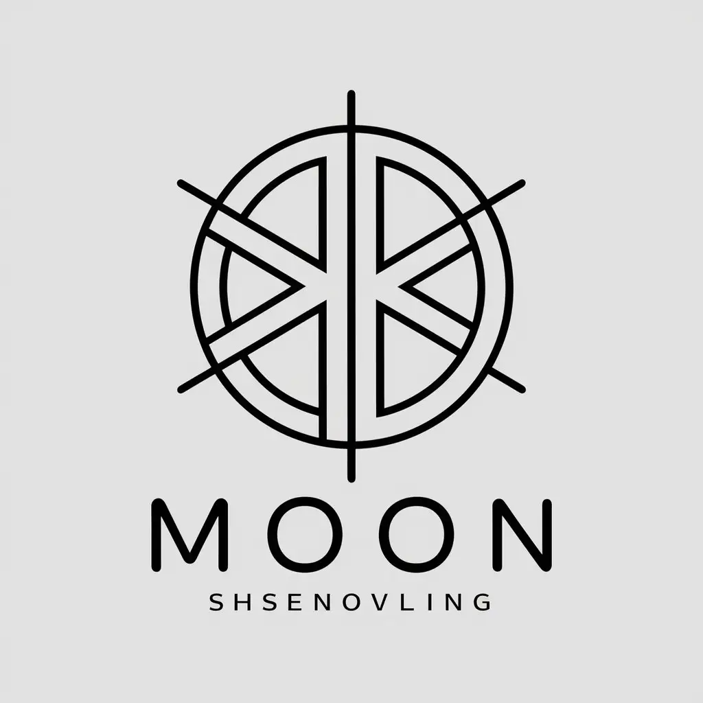 a vector logo design,with the text "MOON", main symbol:Mah,complex,clear background