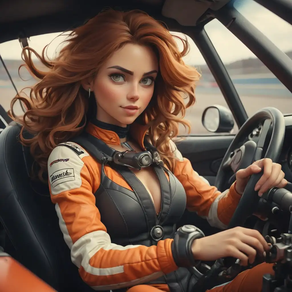 Sexy-Woman-Driving-a-Racing-Car-and-Shifting-Gears