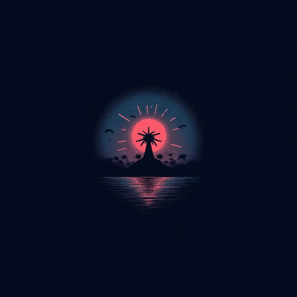 user_prompt: Logo for Sadeh art group, with a symbol and element of film camera, night and sky