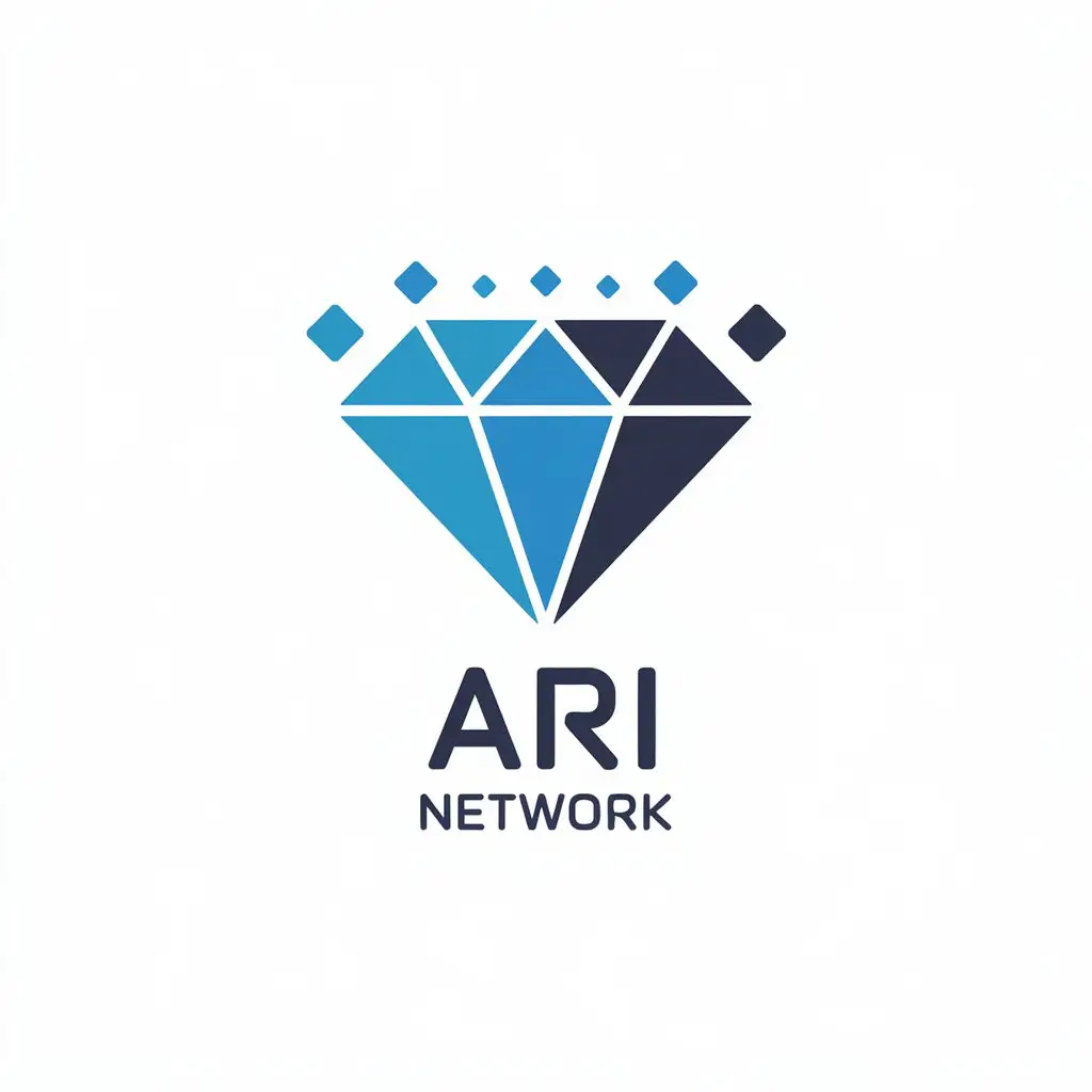 LOGO Design for Ari Network Diamond Symbol for Internet Industry with Clean Modern Aesthetic