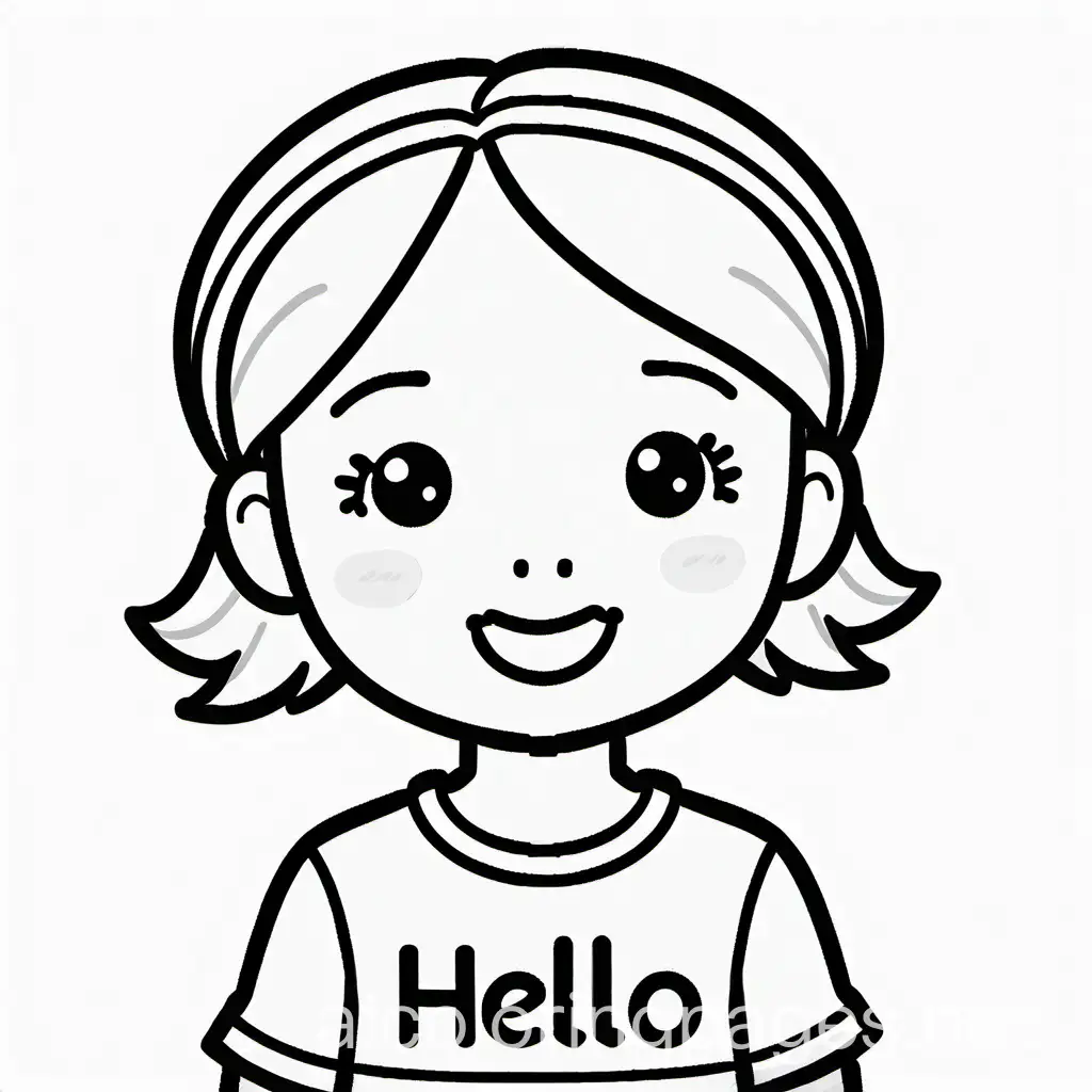 Child-Greeting-with-a-Smile-on-a-Simple-Coloring-Page