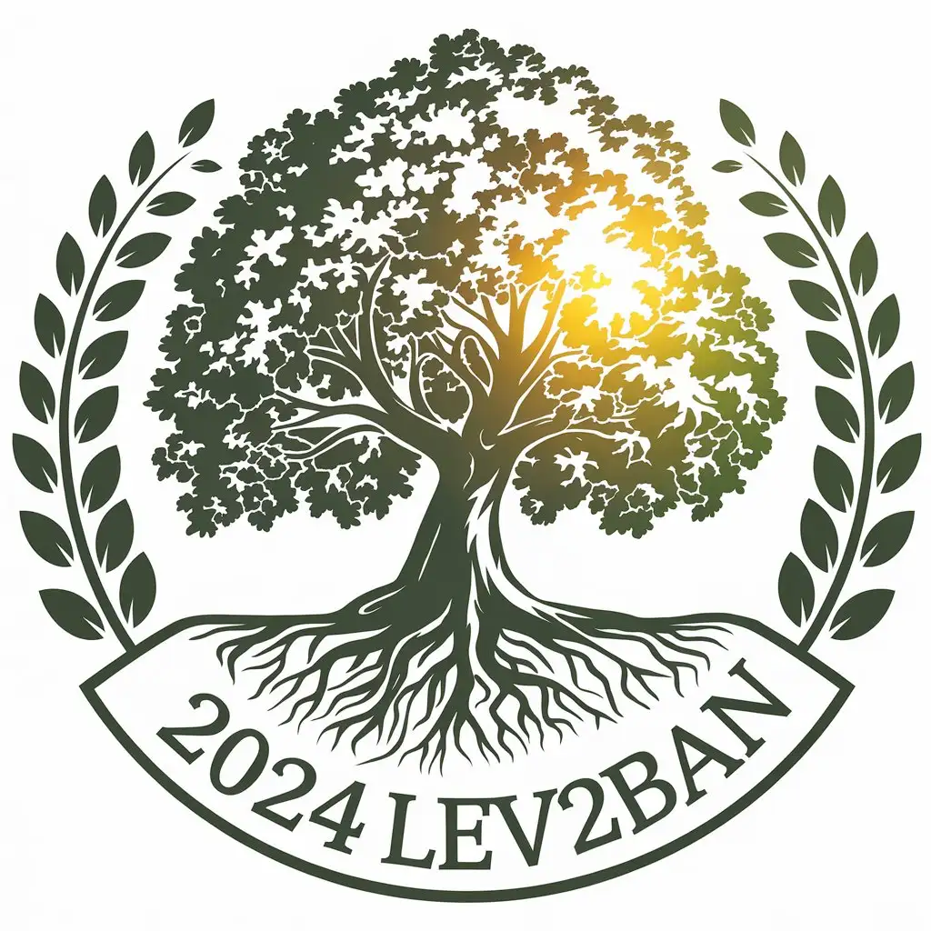 a vector logo design,with the text "2024lev2ban", main symbol:Vigorous and thriving, turning towards the sun,Moderate,be used in Education industry,clear background