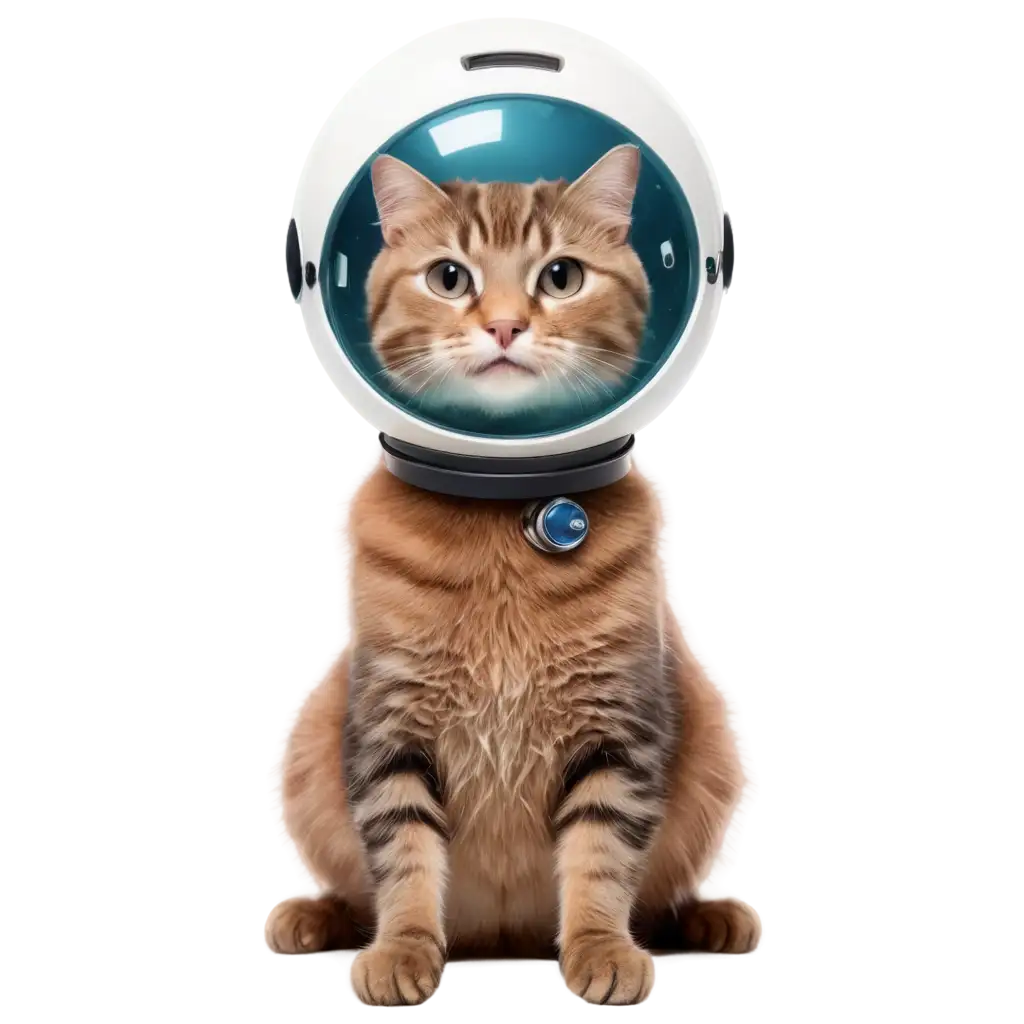 Realistic-Cat-Cosmonaut-PNG-with-Spherical-Aquarium-Helmet-HighQuality-Image-for-Diverse-Applications