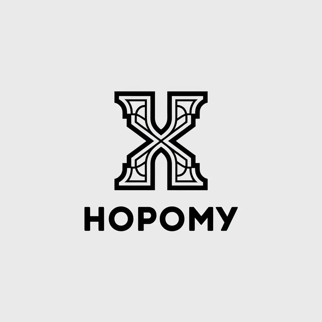 LOGO-Design-For-Horomy-Minimalistic-Cyrillic-Letter-X-with-Russian-Patterns