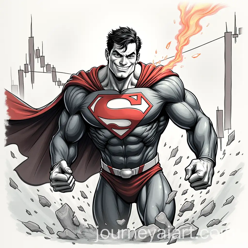 Animated-Superman-Smashing-Forex-Chart-with-Evil-Smile-and-Laser-Beam