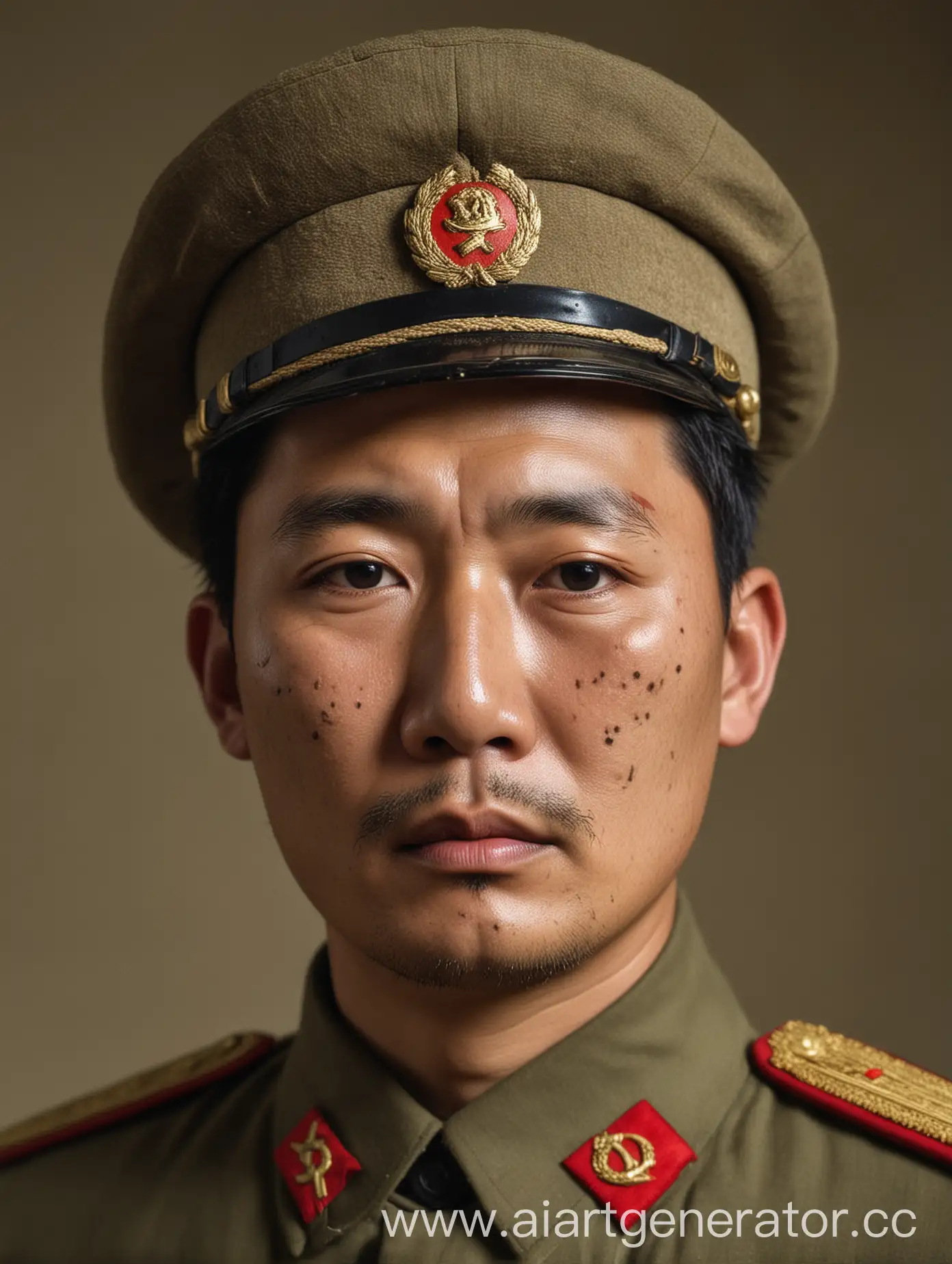 Asian-Man-Socialist-Dictator-General-with-Scar-on-Face