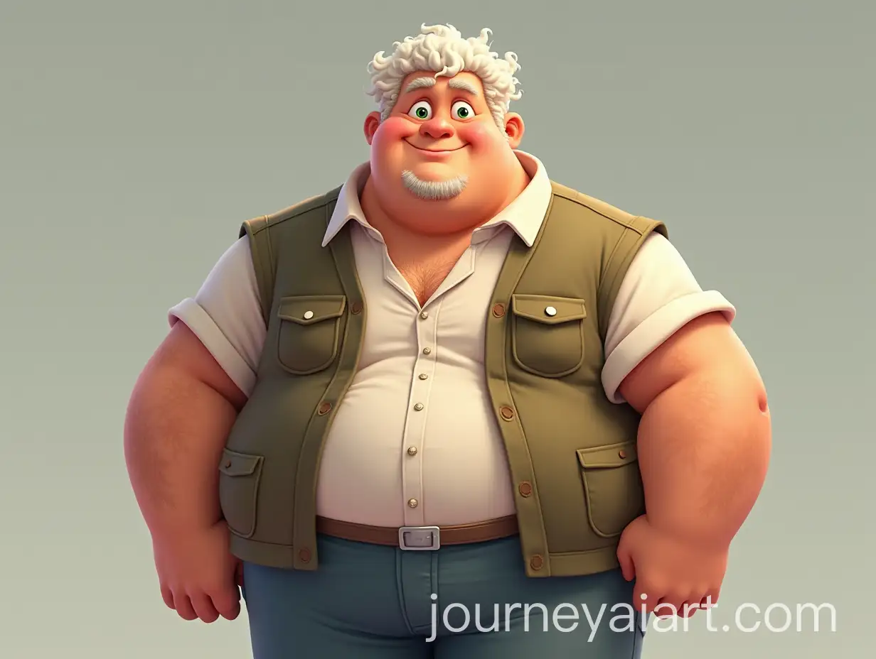 Confident-Chubby-Transgender-Man-with-Curly-White-Hair-and-Green-Eyes-in-Casual-Outfit