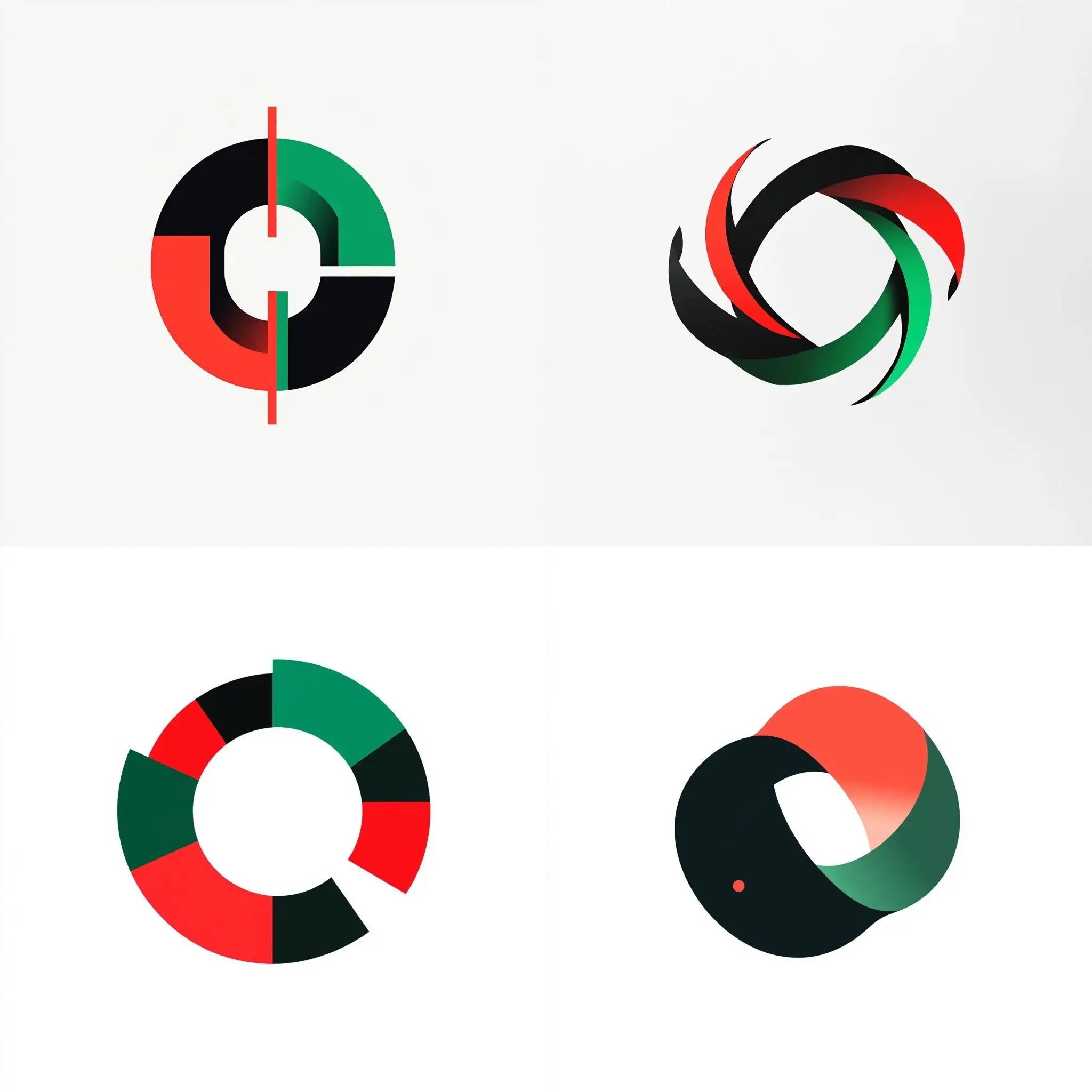 Modern-Abstract-Logo-Design-with-Contrasting-Green-and-Red-Colors