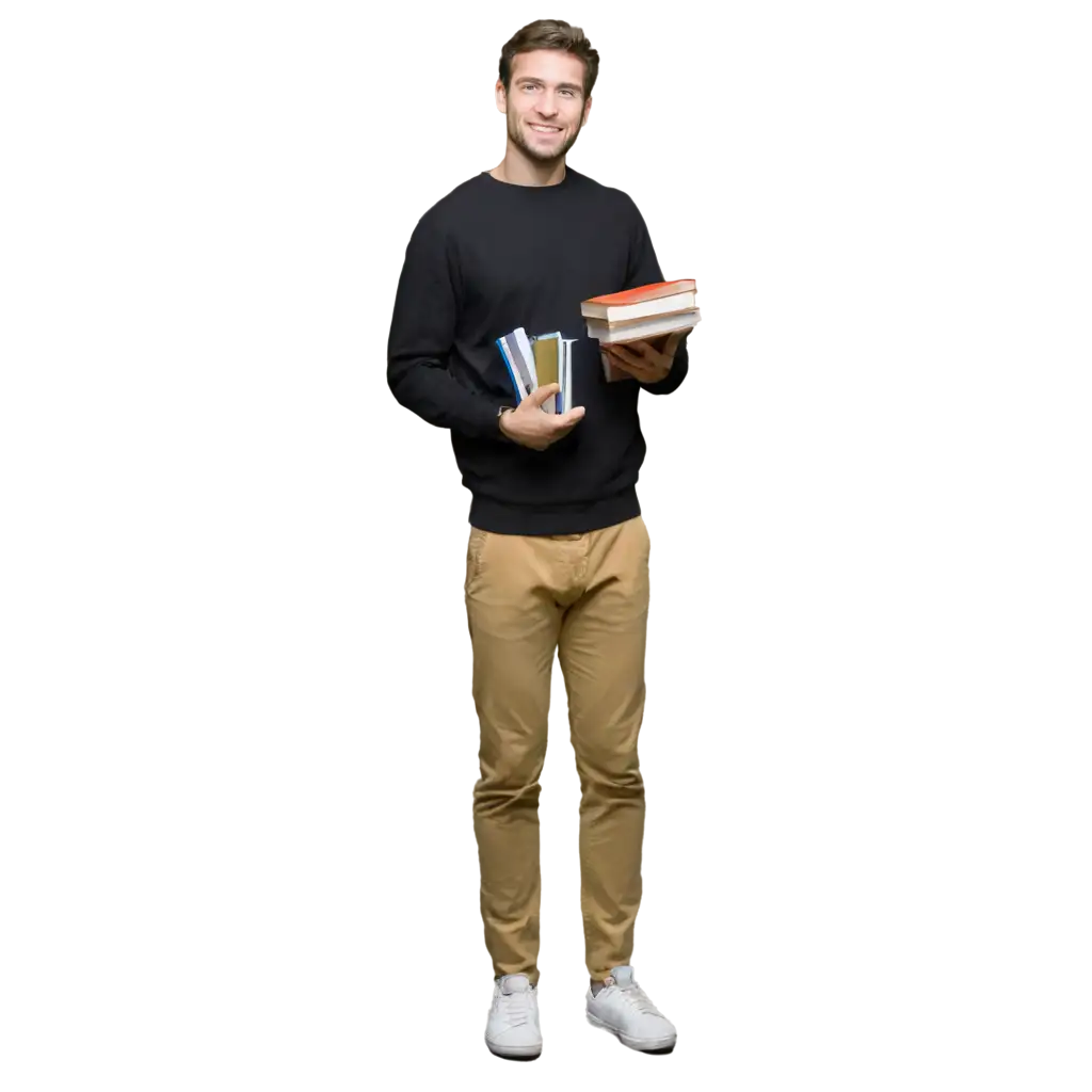 Full-Body-Person-Holding-Books-in-Hand-PNG-Image-for-Clear-and-Versatile-Usage