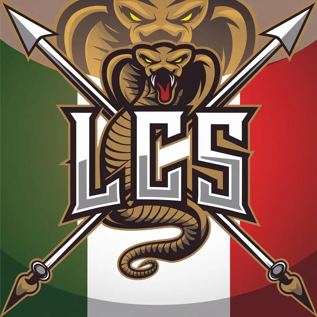 LOGO-Design-for-LCS-Aggressive-Font-with-Angry-Snake-and-Italian-Flag-Colors