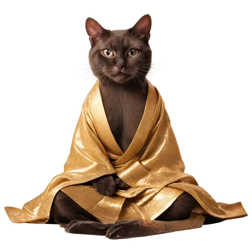 Buddhism-Cat-PNG-Image-A-Symbolic-and-Tranquil-Representation-for-Digital-Projects