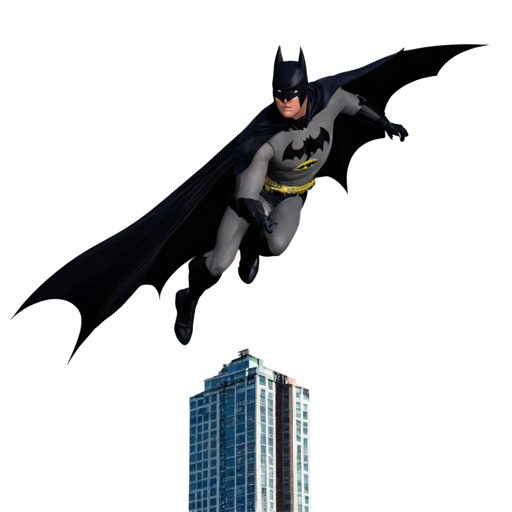 Batman-Flies-Above-a-MultiStory-Building-HighQuality-PNG-Image-for-Dynamic-Visuals