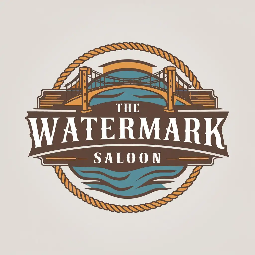 LOGO Design For The Watermark Saloon Vintage Western Bridge Theme