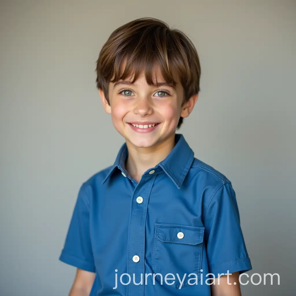 Boy-Wearing-Blue-Shirt-in-a-Casual-Portrait