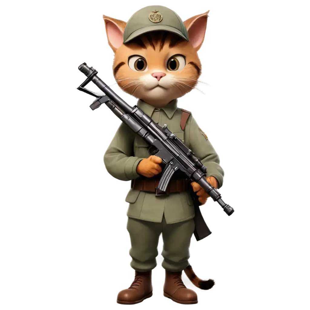 Cat-Soldier-PNG-Image-in-Walt-Disney-Pixar-Style-with-Submachine-Gun