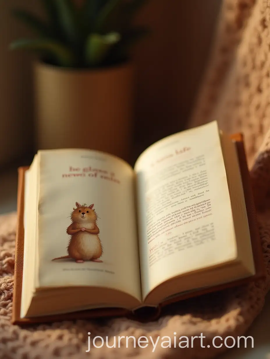 Cozy-Room-with-Brown-Fairy-Tale-Book-and-Cute-Creature