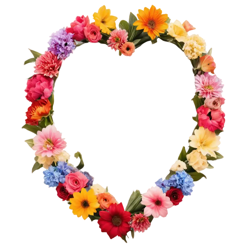 HeartShaped-Vase-with-Colored-Flowers-PNG-Image-Capturing-Love-in-Floral-Art