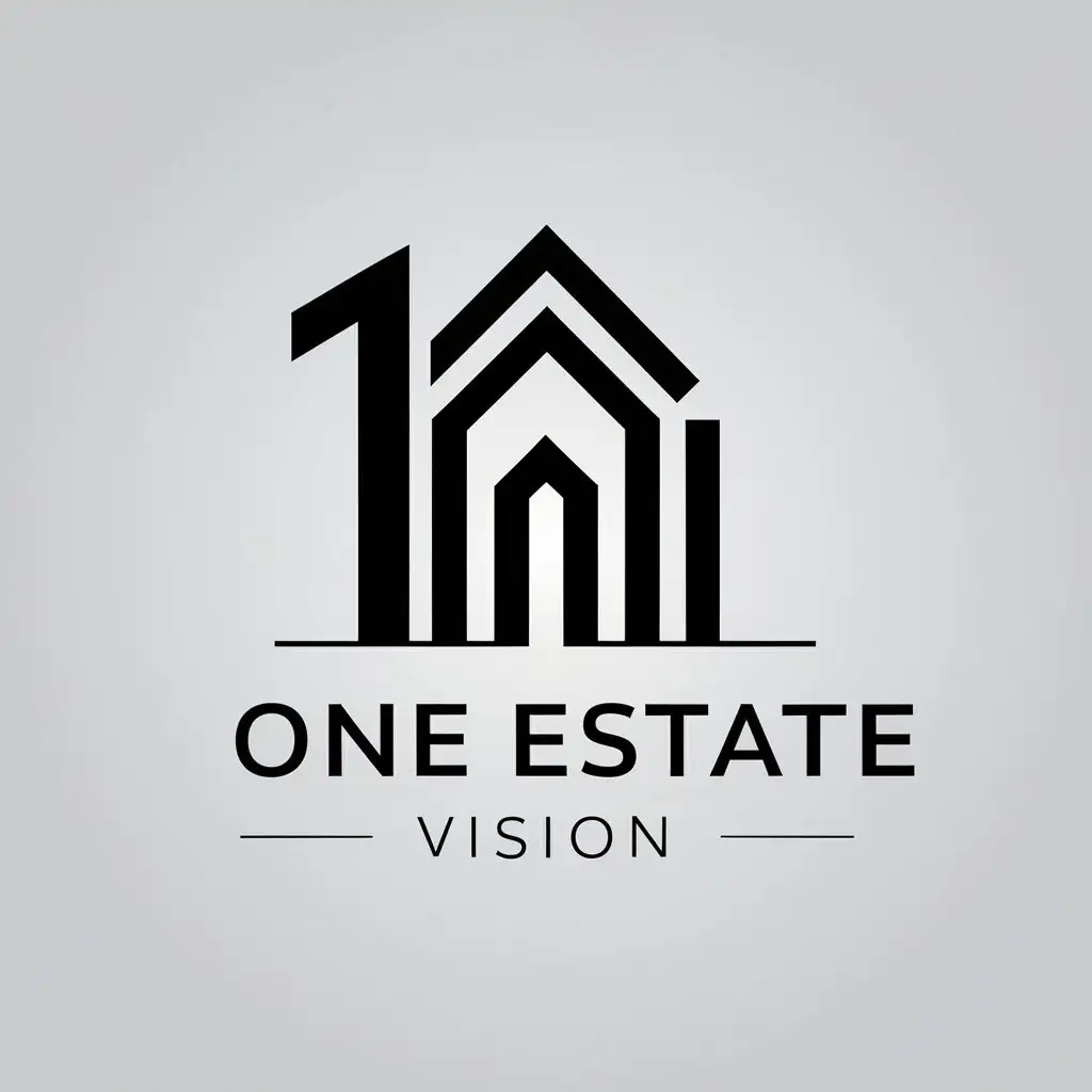 LOGO Design For One Estate Vision Real Estate Symbol in Moderate Tones