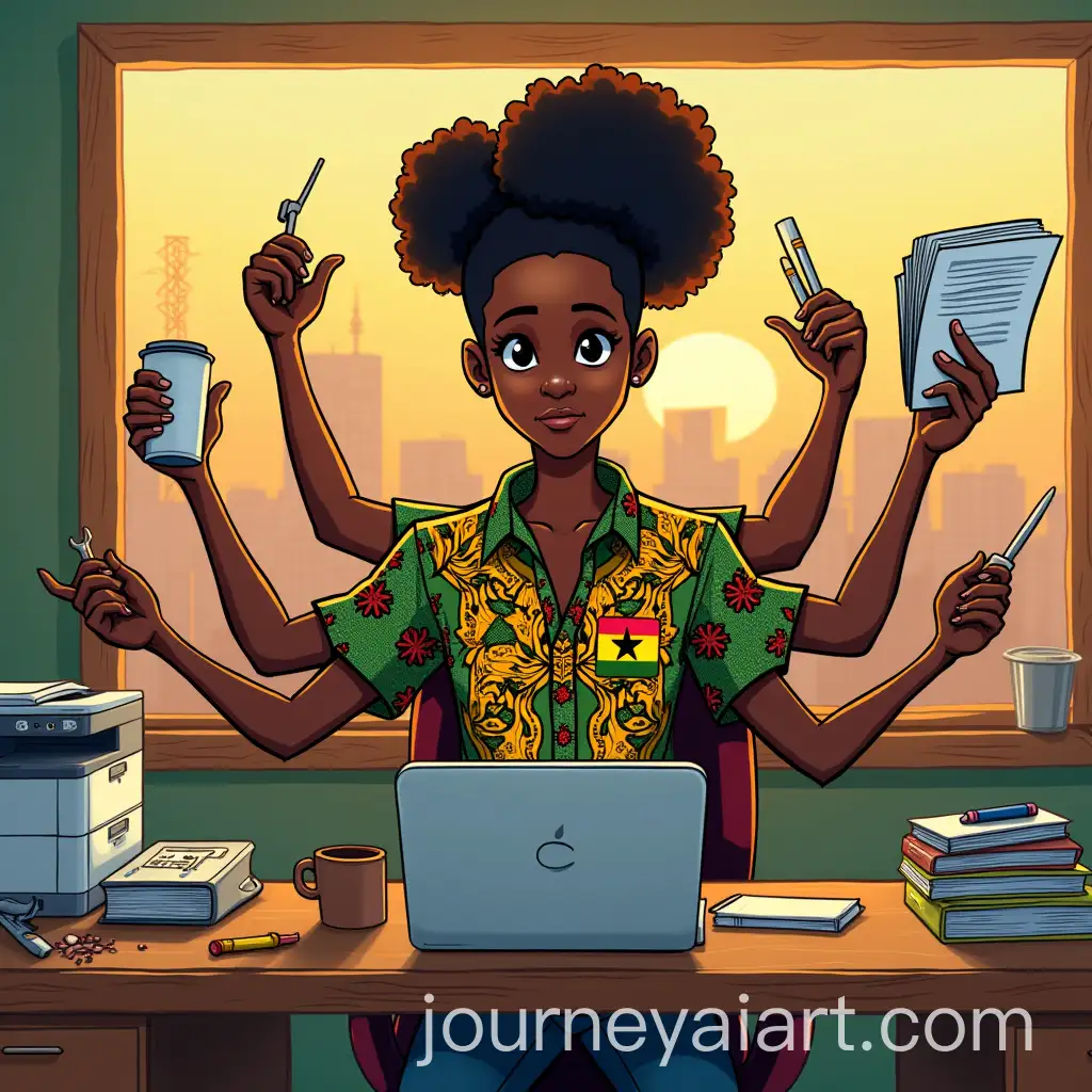 African-Office-Worker-with-10-Arms-Multitasking-in-Accra-Office-Setting