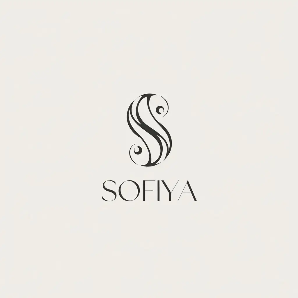 LOGO Design for Sofiya Minimalistic Beauty Spa with Elegant Symbol and Clear Background