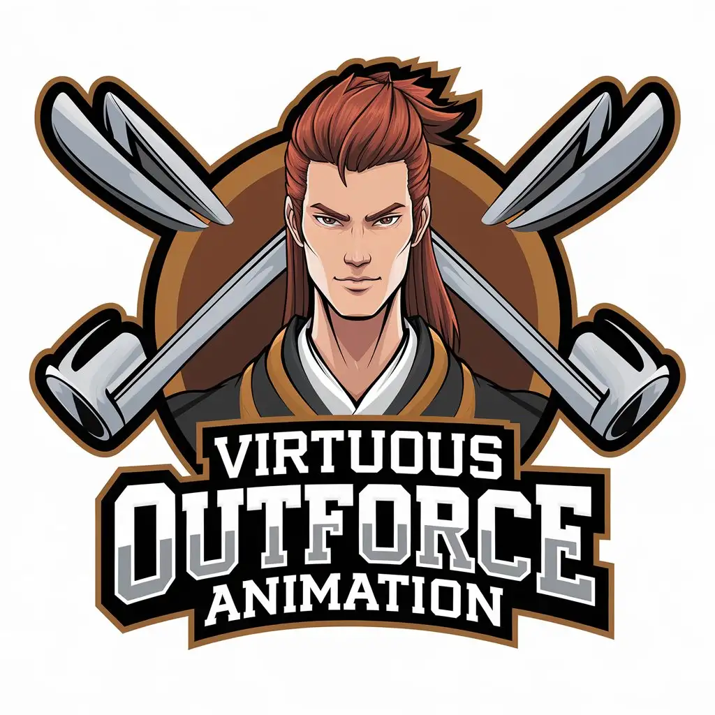 LOGO Design for Virtuous Outforce Animation Vector Design with Dong Mani Symbol for Entertainment Industry