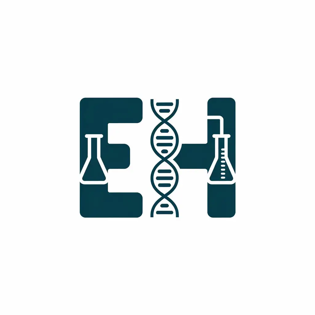 LOGO Design for EH DNA and Beaker Theme with Clear Background