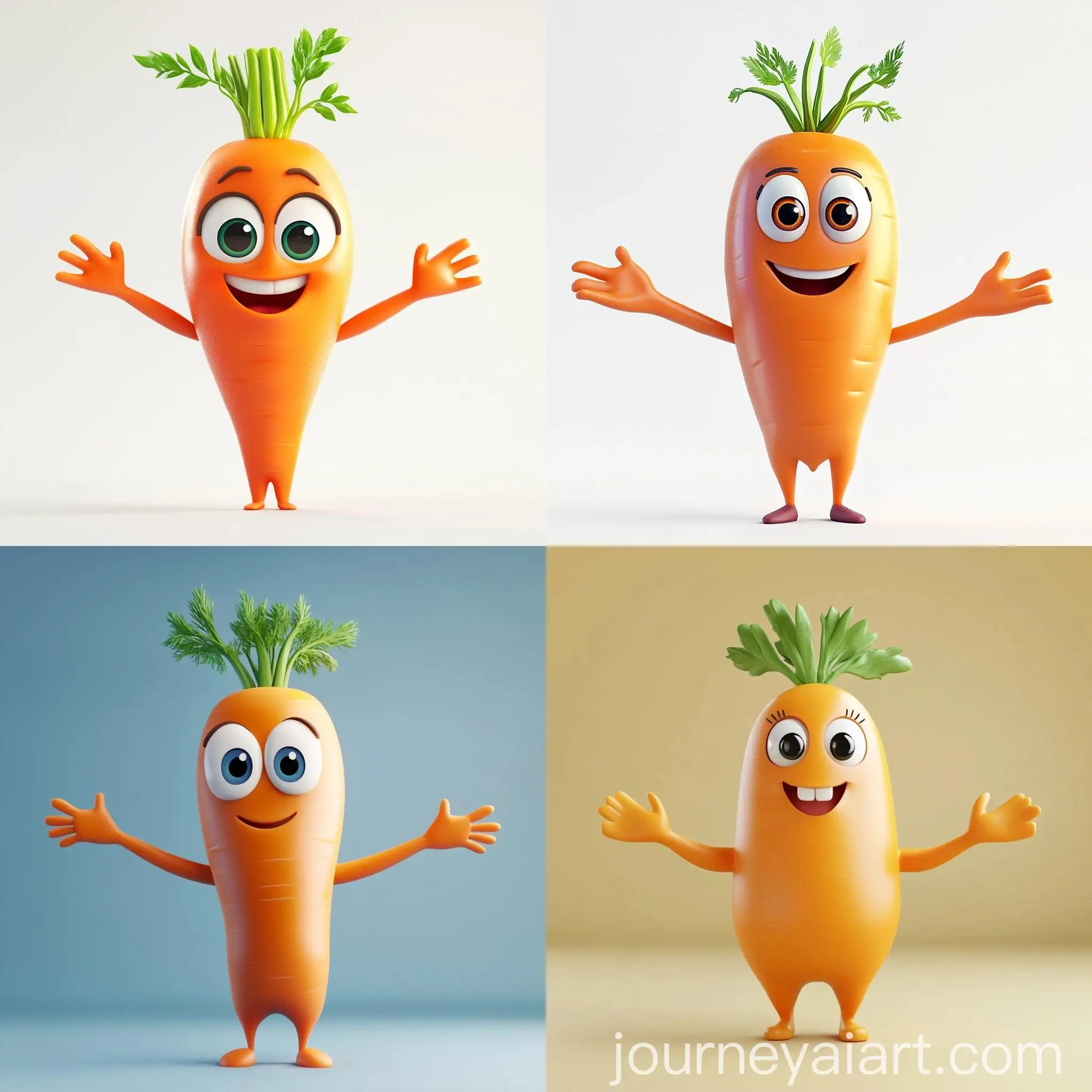 Friendly-Cartoon-Carrot-Character-with-Vibrant-Colors-and-Welcoming-Pose