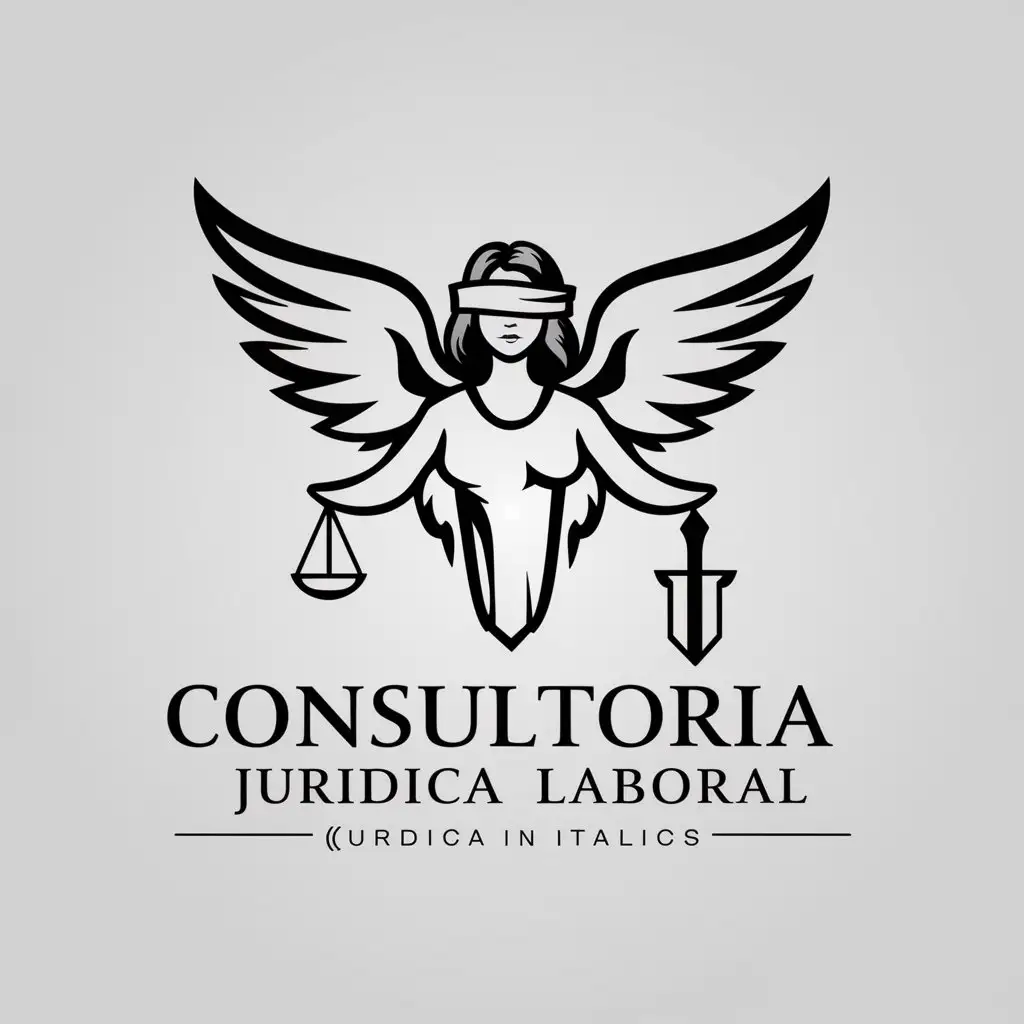 LOGO Design for Consultoria Jurdica Laboral Female Angel with Scales and Sword in Legal Industry