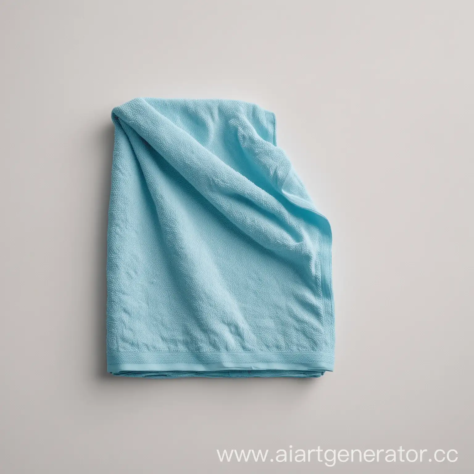 a blue towel on a white background