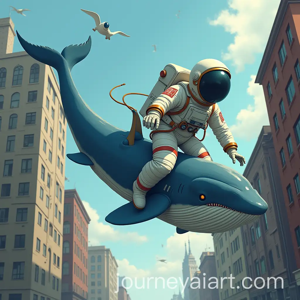 Astronaut-Riding-Whale-Through-Cityscape-Zendodel-Art