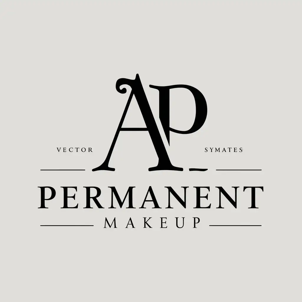 a vector logo design,with the text "permanent makeup", main symbol:neighboring vintage letters A P,Minimalistic,be used in permanent makeup industry,clear background