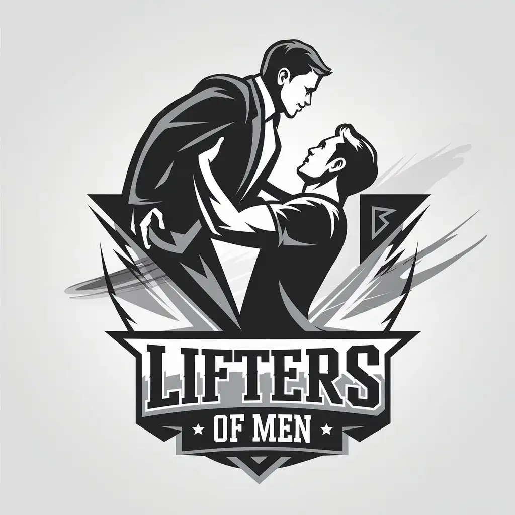 LOGO Design for Lifters of Men Modern Black and White with Brotherhood and Upliftment Theme