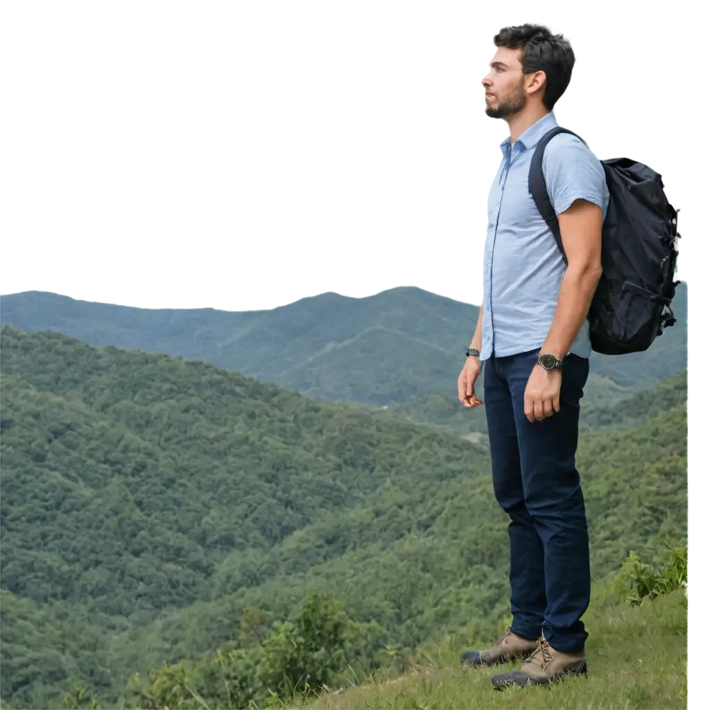 Man-Standing-in-Mountain-PNG-Image-for-HighQuality-Visuals-and-Versatile-Usage