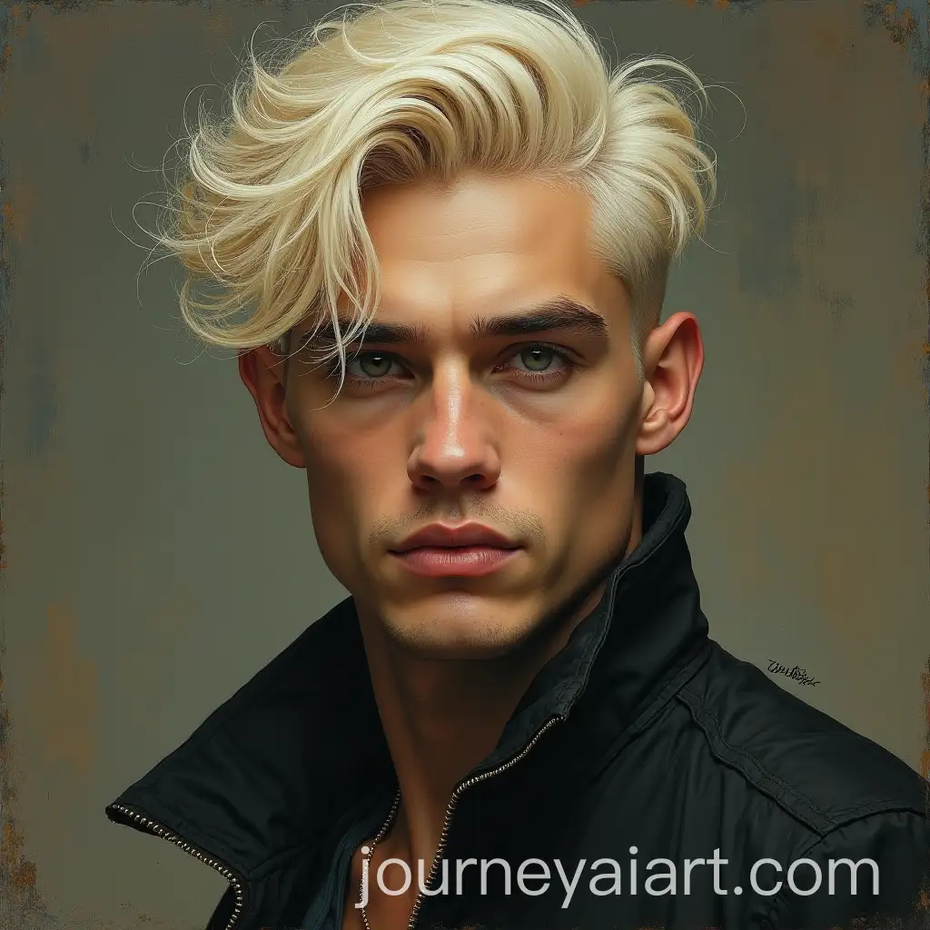 Melancholic-Young-Man-with-Bleached-Blonde-Hair-in-ArcaneStyle-Oil-Painting