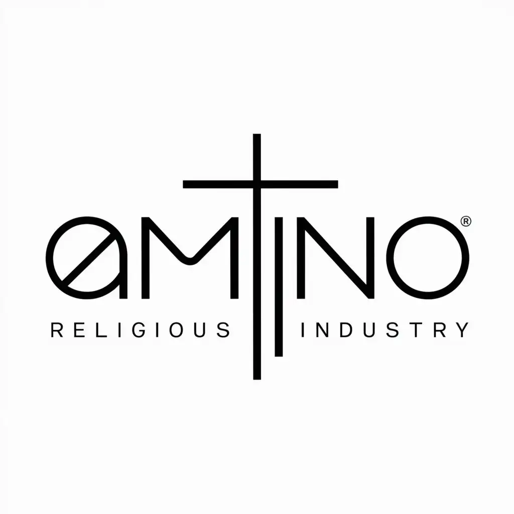 a logo design,with the text "AMINO", main symbol:AMINO,Minimalistic,be used in Religious industry,clear background