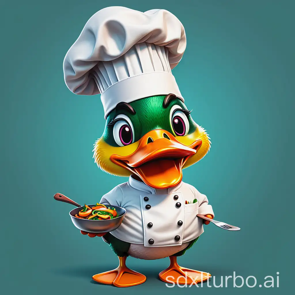 Cartoon chef duck