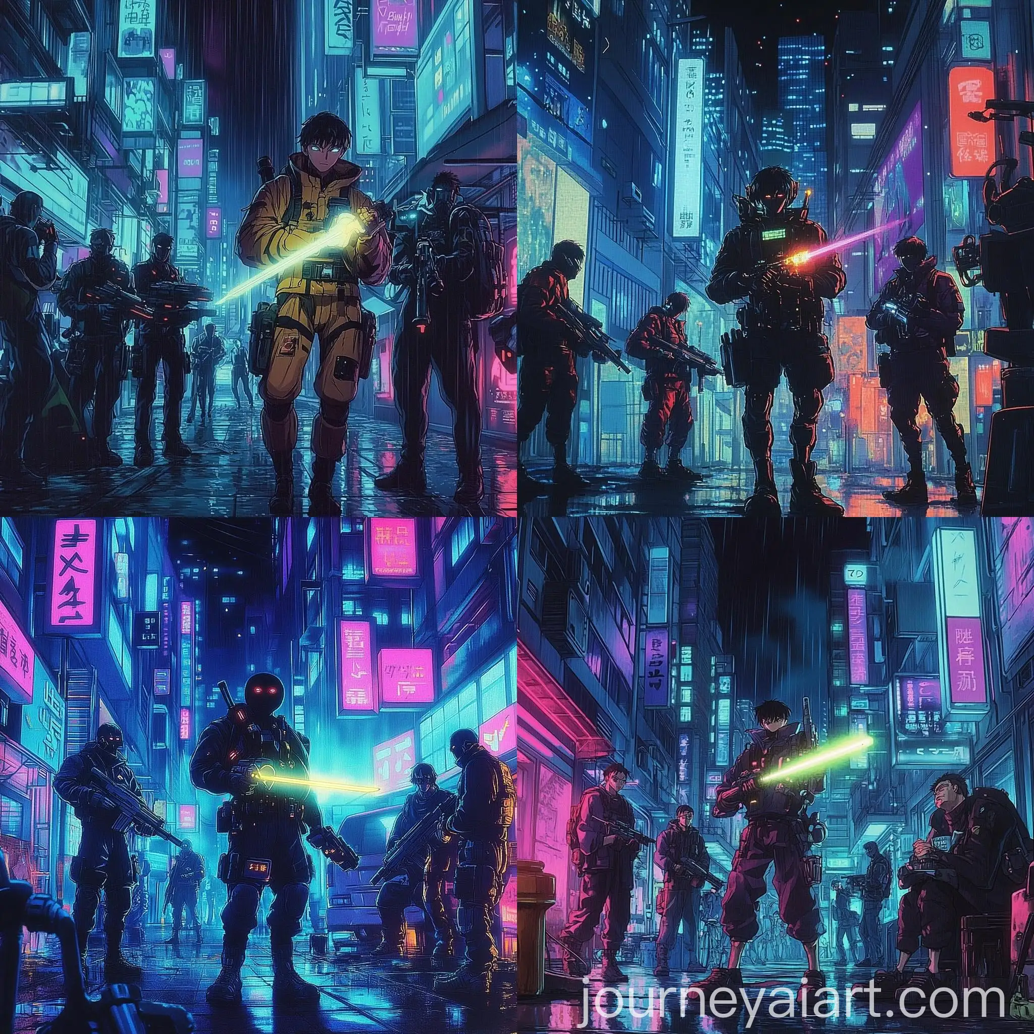 Futuristic-Anime-Street-Thugs-with-Glowing-Energy-Blade-in-NeonLit-City