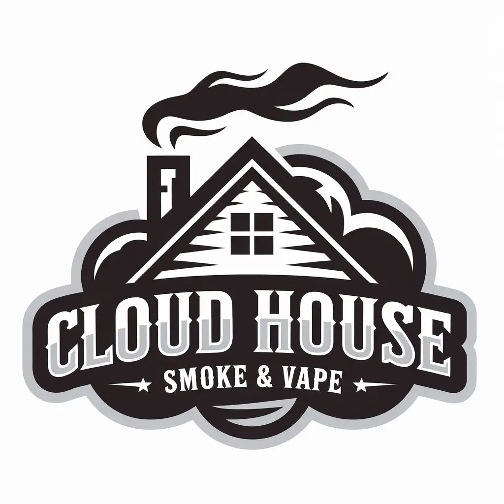 LOGO Design for Cloud House Smoke Vape Modern Vector with Cloud Theme and Retail Focus