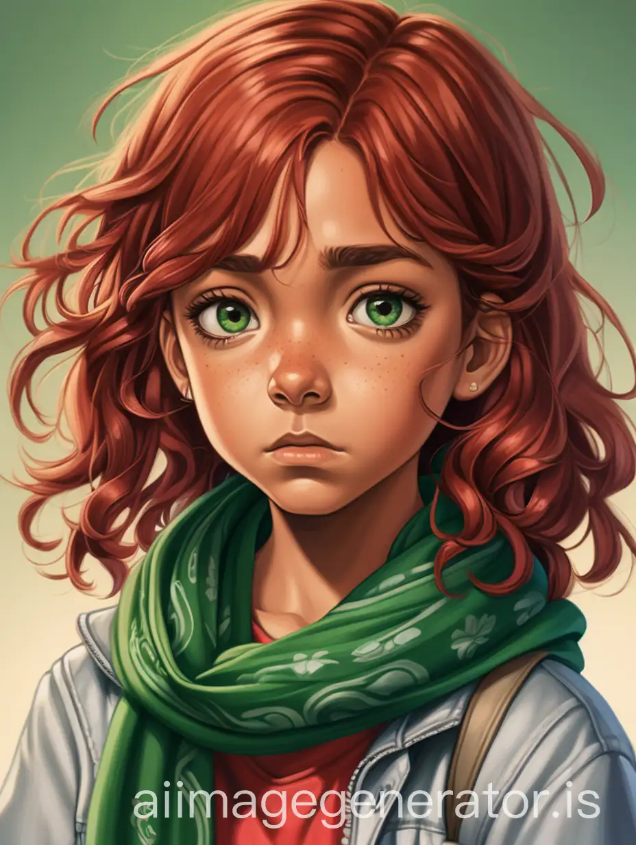 Sad-Adolescent-with-Red-Wavy-Hair-and-Green-Scarf