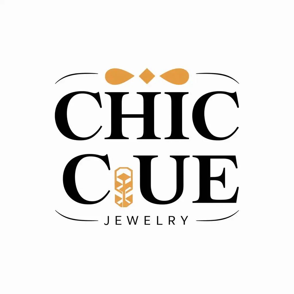 a vector logo design,with the text "Chic Cue", main symbol:jewelry,Moderate,clear background