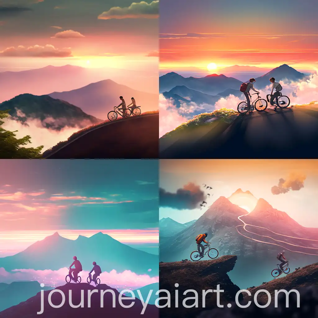 Romantic-Men-Riding-Bicycle-on-Mountain-Top